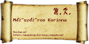 Mészáros Korinna névjegykártya